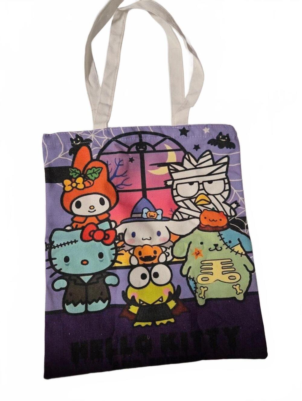 Sanrio Family Halloween Canvas Tote Bag Zippered